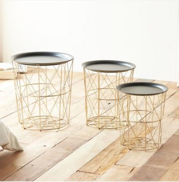 골드와이어 수납 사이드 테이블 3종 택1