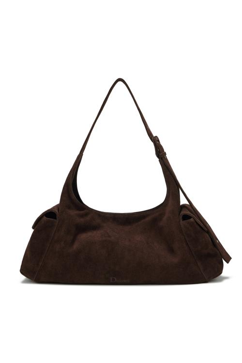 DEINET SUEDE BUCKLE BAG IN BROWN