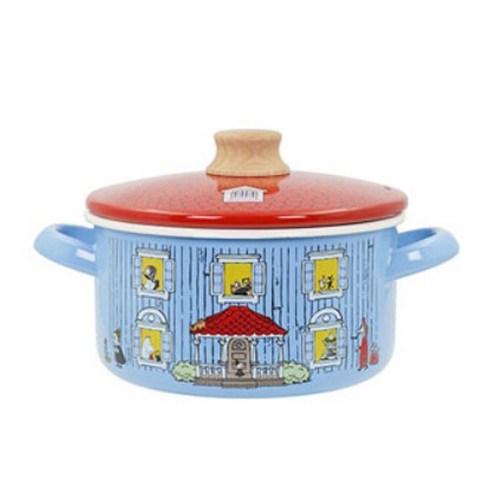 에지리 인덕션 무민 하우스 법랑 양수냄비 2.3L - 양손냄비 | 쿠팡