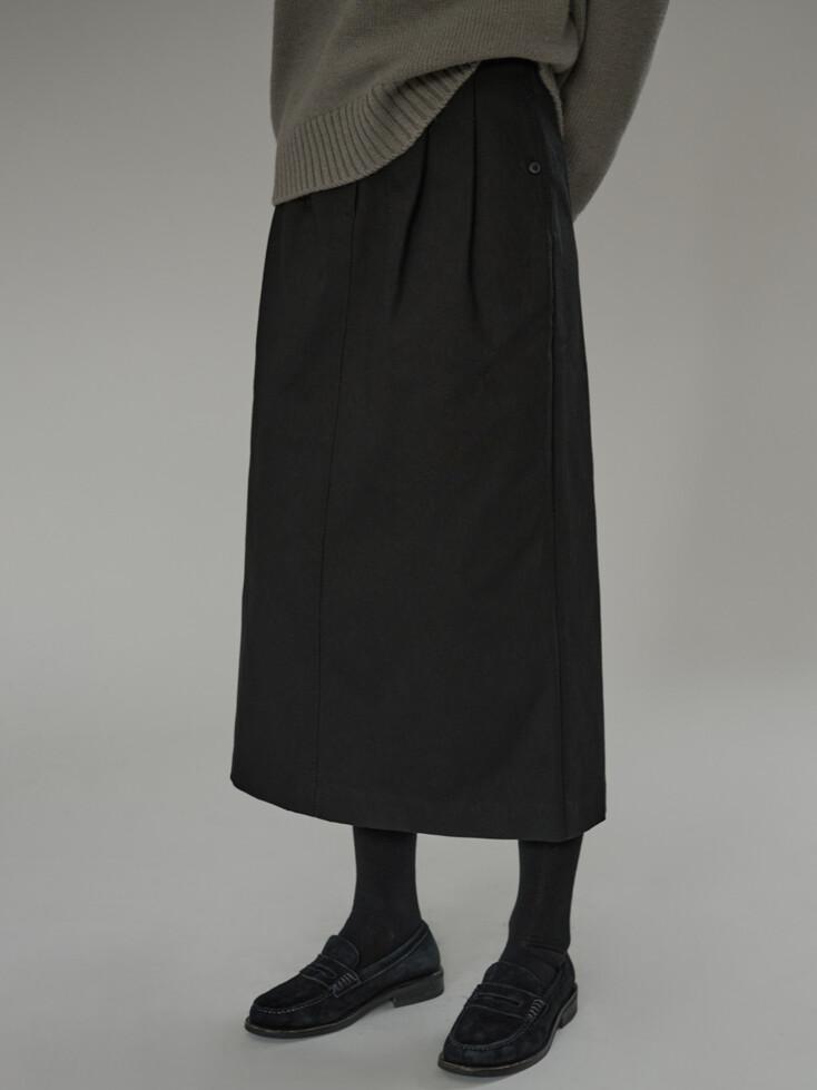 Cotton H-line skirt (black)