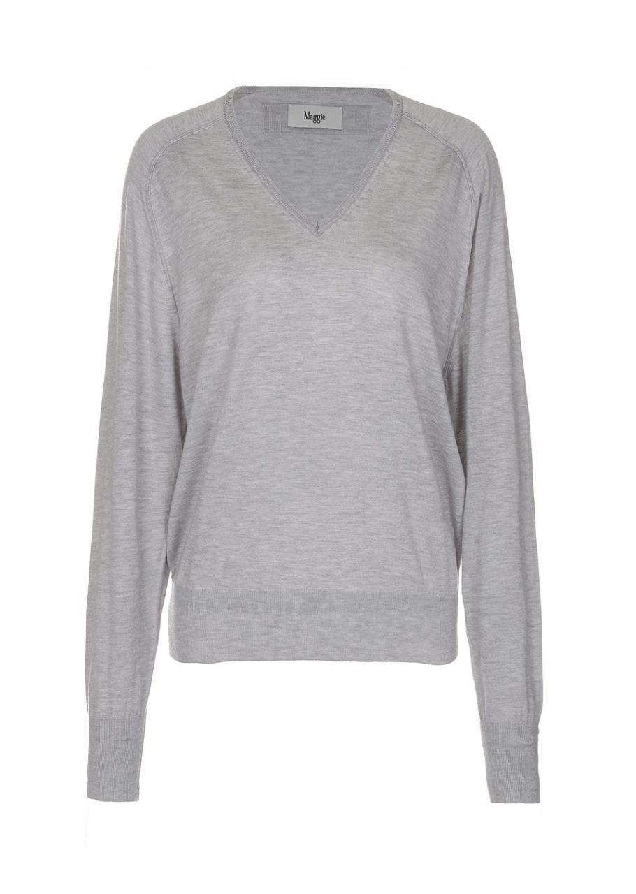 [2차] Silky Slim V-neck Pullover (Grey)