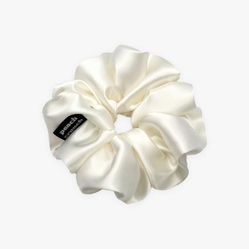 아이보리 새틴 실크 스크런치