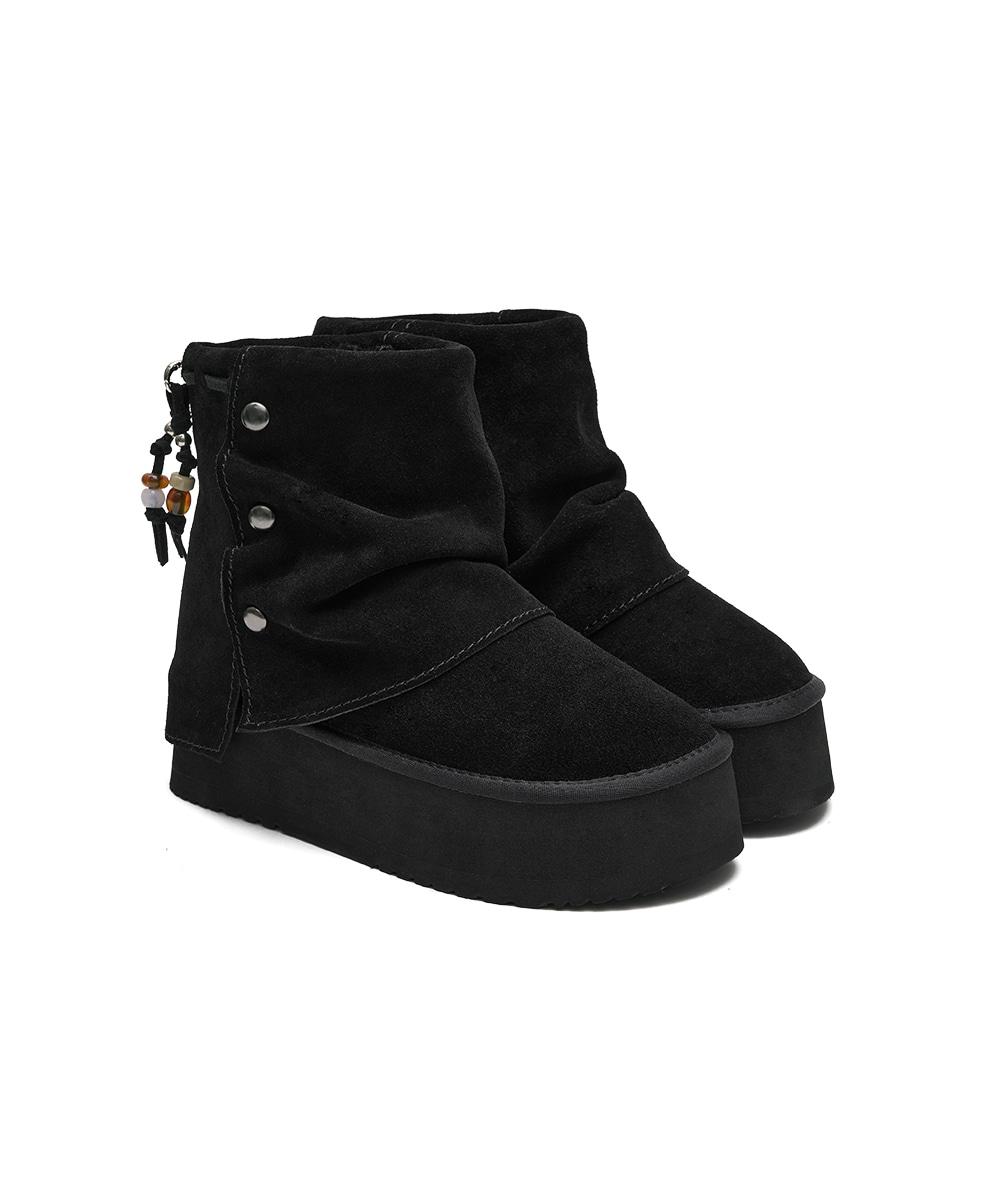[NEW 10%ㅣ10.31이내 출고] STUD MAXI FOLDED BOOTS SHORT - BLACK