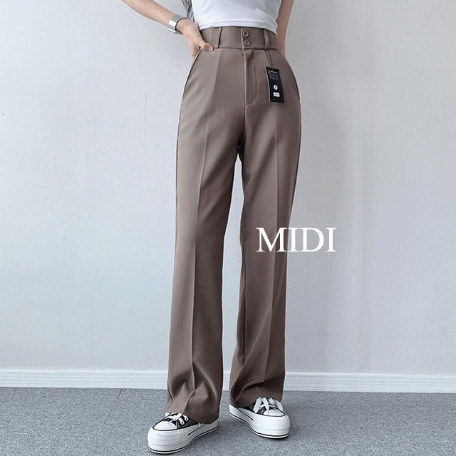 [신상컬러추가!/기장선택!/S~2XL] 허리 찰떡 사방스판 투버튼 세미와이드 슬랙스