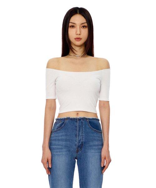 C THREE-QUARTER SLEEVE TOP_WHITE