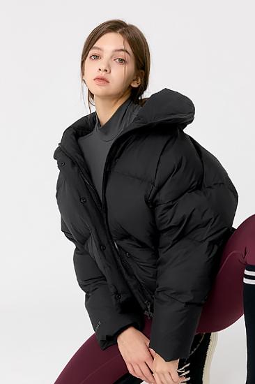 숏기장 덕다운 패딩 블랙