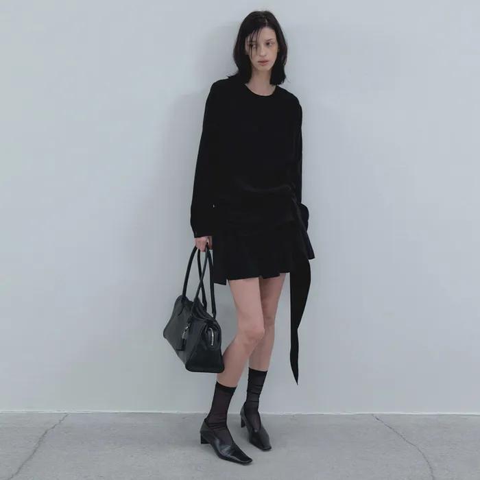 Drop Waist Mini Dress_Black
