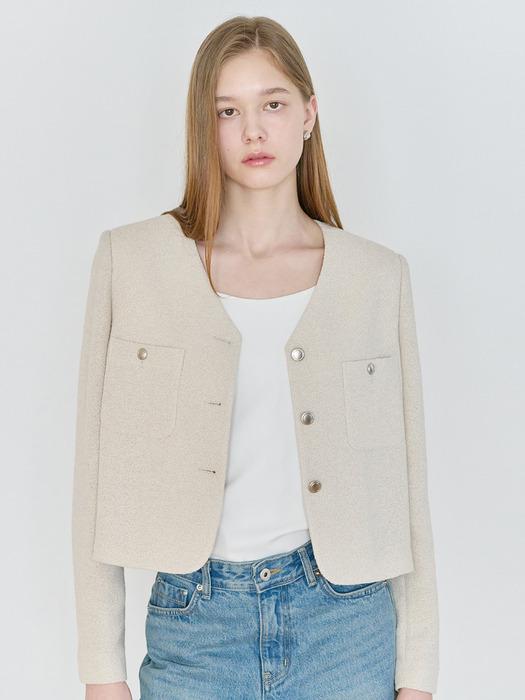 25N summer tweed crop jacket [L/BE]