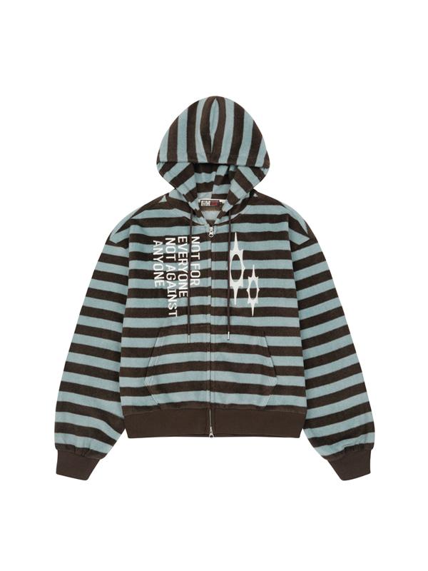 [ 12월11일 예약배송 ] LSC LOGO STRIPE FLEECE 2-WAY HOODIE ZIP-UP (SKYBLUE)