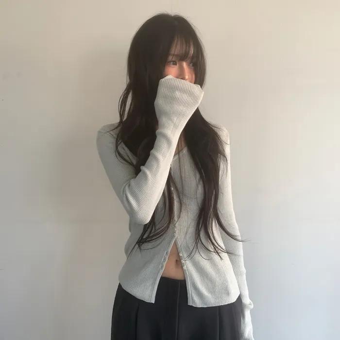 Limited U Neck Cardigan (Soft Mint)