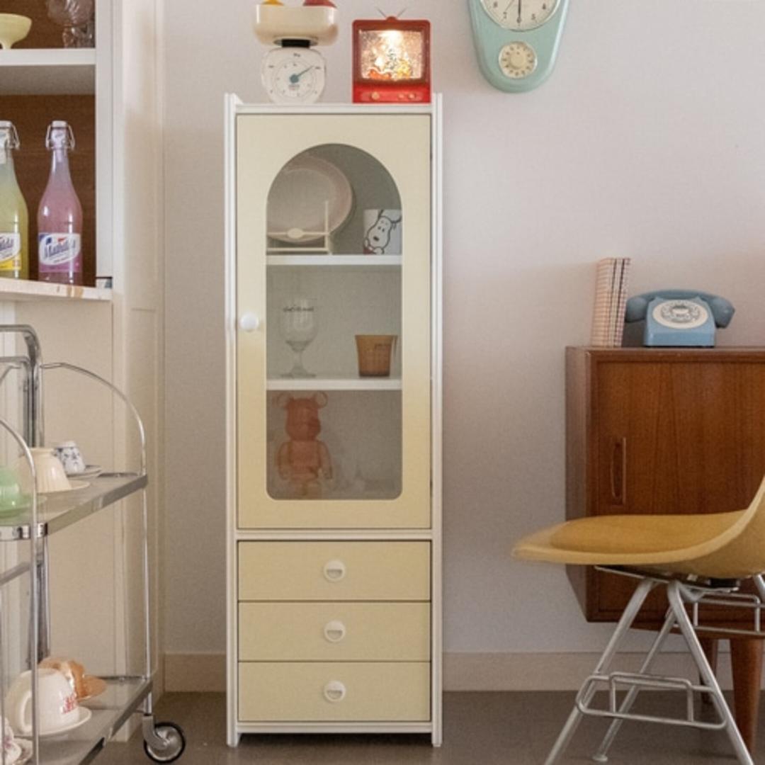 리베르떼코 버터 멜로우 캐비넷 미니 키친장