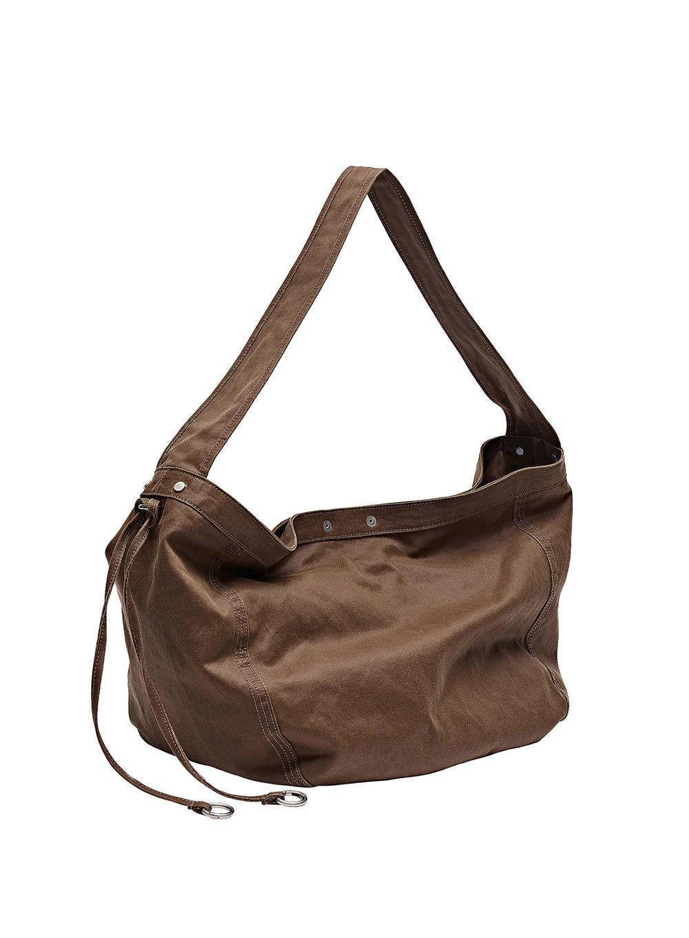 VTG Washed Paper Leather Hobo Bag_Brown