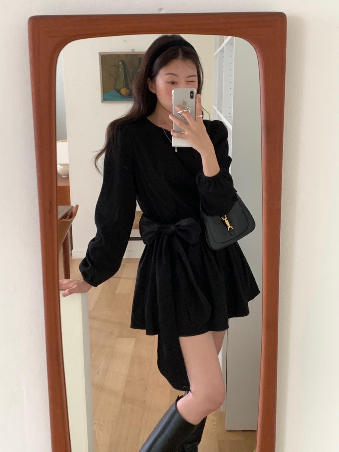 윈터 센트 매듭 미니 원피스