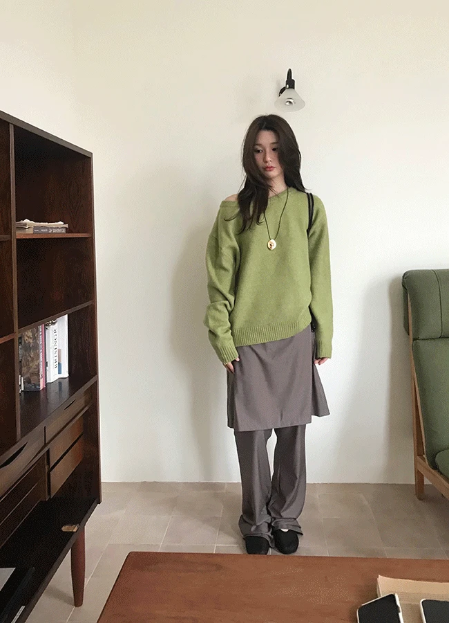 Layered slacks pants (3color)