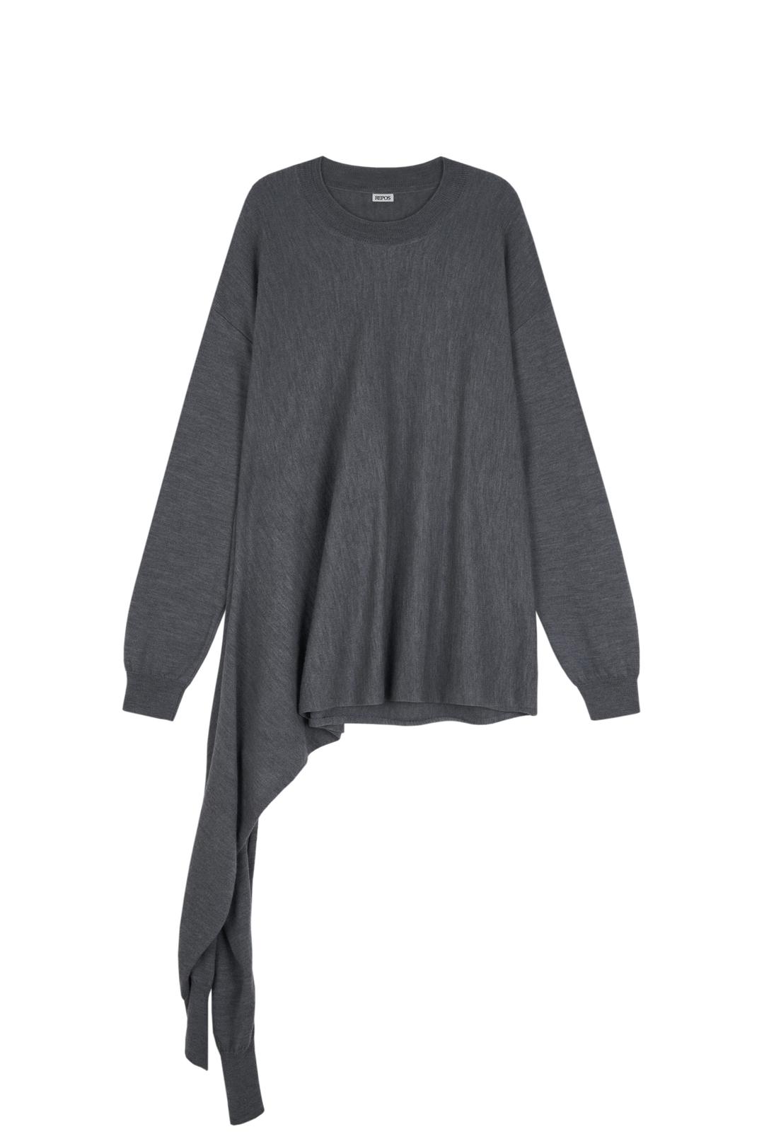 SIDE WRAP KNIT (GREY)