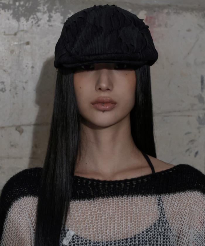 LACE BANDING HUNTING CAP (BLACK) F25QE996