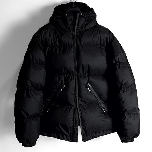 Kaqui night rivet hoodie puffer parka (black)