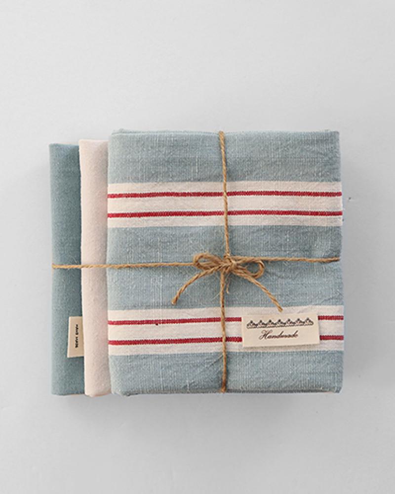 원단패키지 린넨 심플스트라이프(인디블루)3종18736
