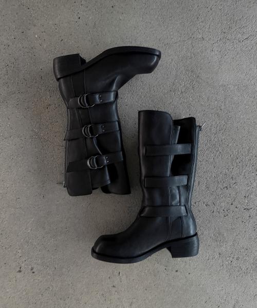 000 3-buckle biker boots