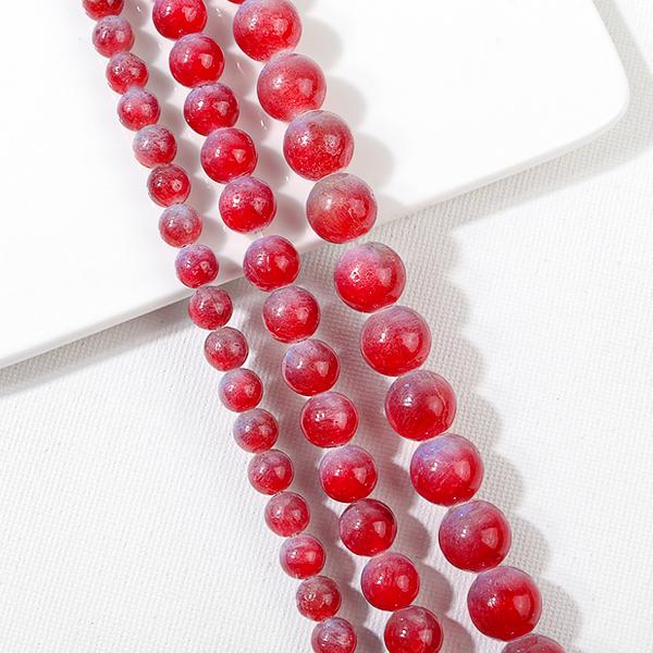 [5211-03]원석 라운드 6mm 채운옥 투톤 레드블루 ,반줄(약28개)