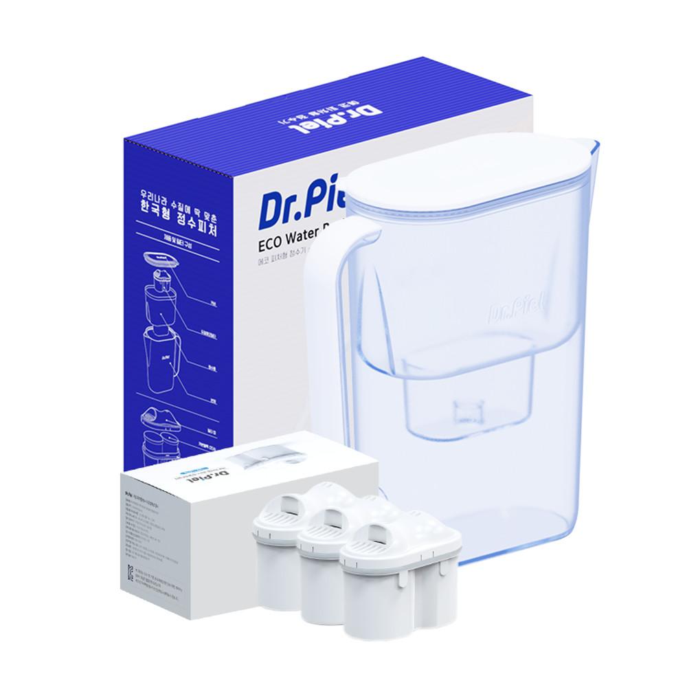 닥터피엘 에코 피처형 정수기 1년, 2년세트(한국형 미니 정수기 / 본체 + 필터3개)
