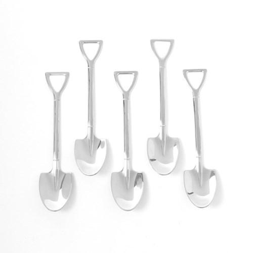 삽모양 티스푼 5p 스텐 홈카페 디저트스푼