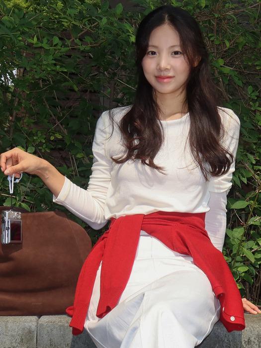 SITP5225 데코 스티치 컴포트 티셔츠_Ivory