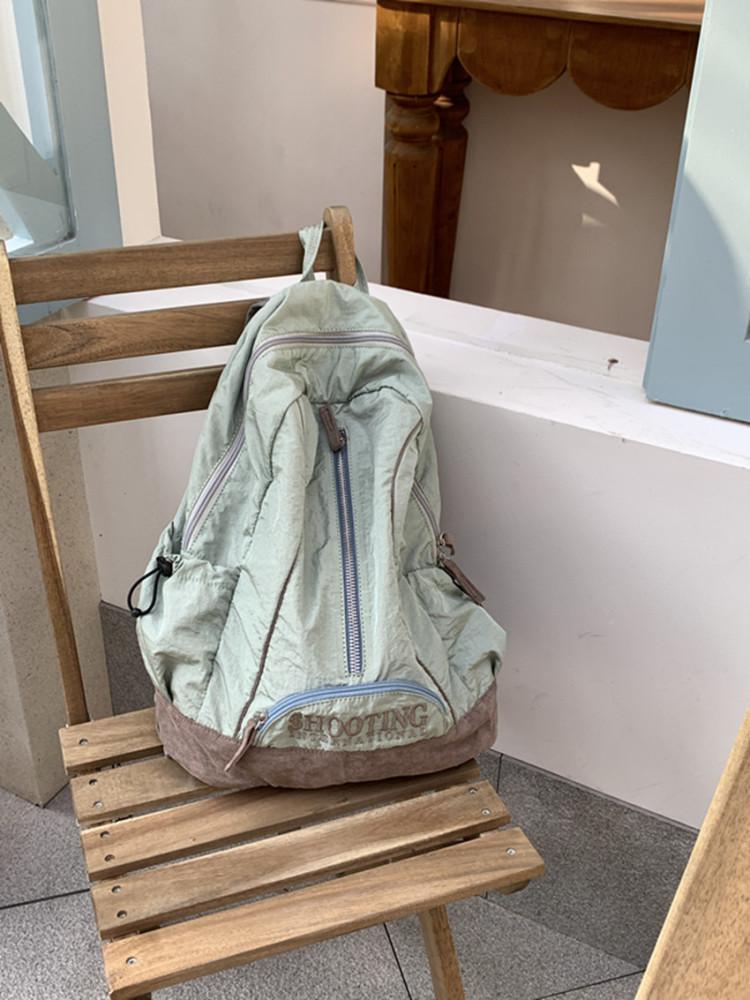 (오늘출발)슈팅백팩 빈티지 콤비백팩 학생가방 그로시나일론 경량 남녀공용 커플백팩