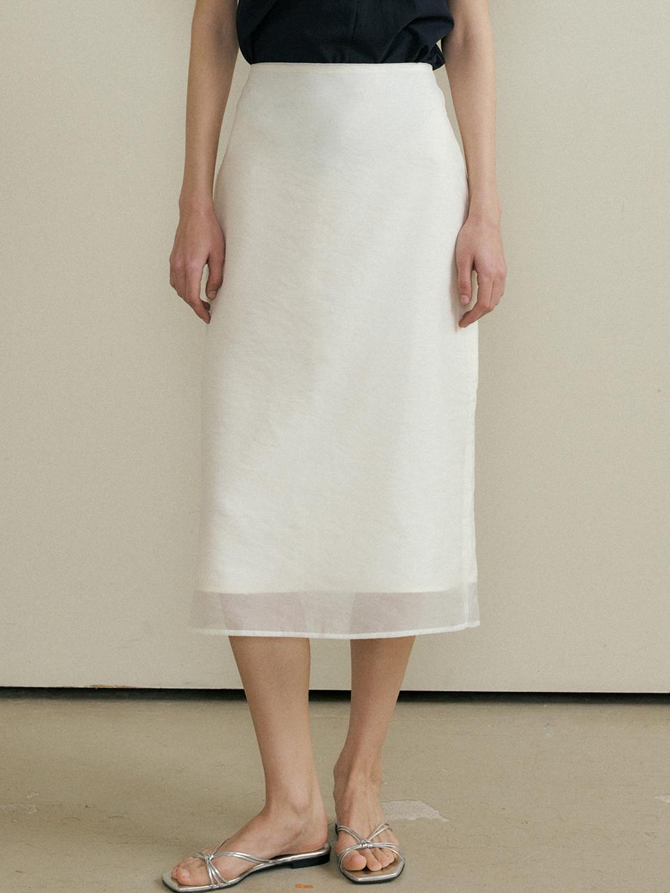 comos 1419 sheer layered skirt (cream)