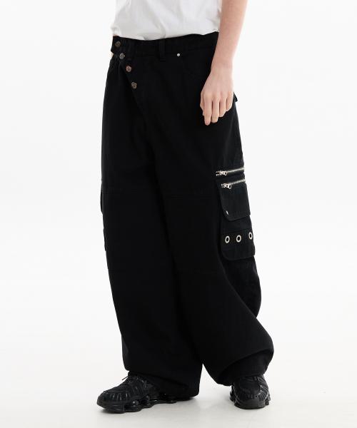 아일렛 카고 팬츠 블랙