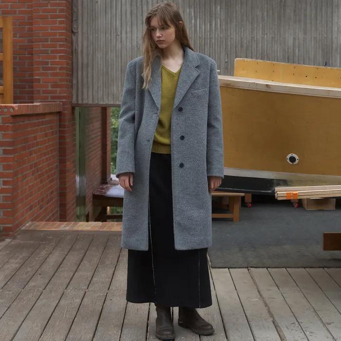Mond single long coat (gray)