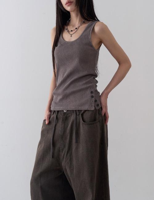 pigment slit button sleeveless