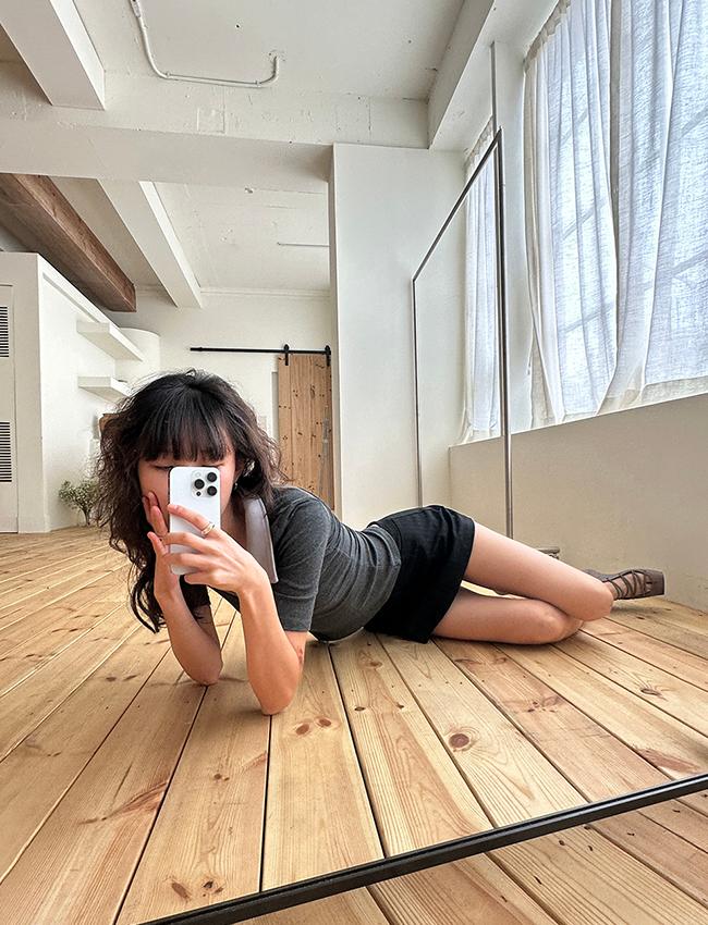 더에펠 [긴팔버전추가] 헤라 레이스 배색 카라 7부 니트