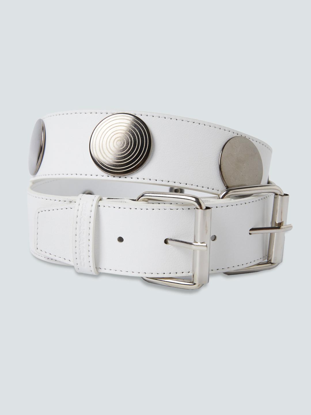 Mirror rivet belt_White