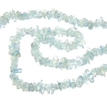 원석칩 (소) | 아쿠아마린 칩 (맑음) - 작은사이즈 (짧은1줄-40cm)