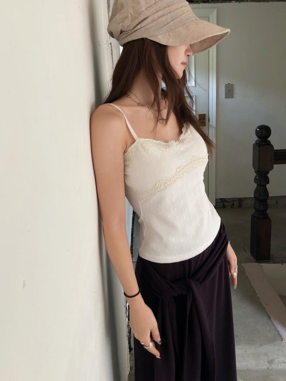 Dot lace sleeveless