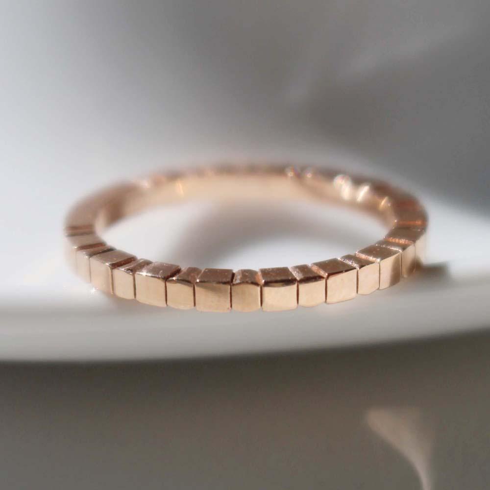 18K 14K 네모 반지