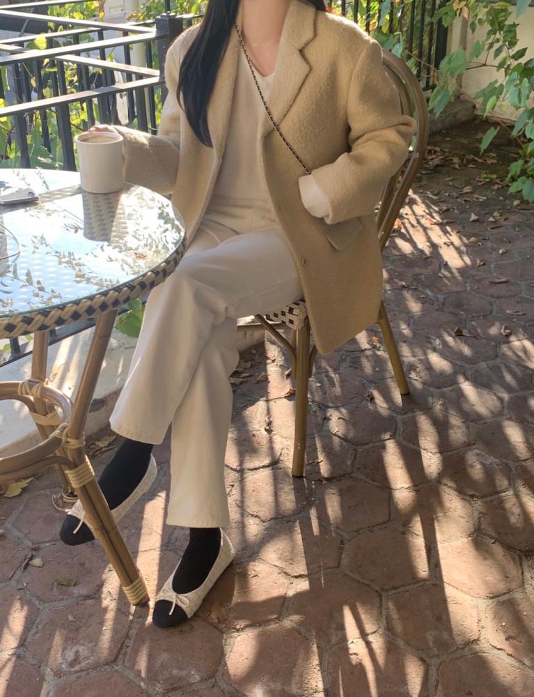 [오늘(14일) 자정까지 할인가 / 바로배송] 마일 알파카 부클 자켓 (버터)