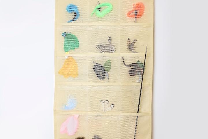 고양이 30칸 양면 벽걸이 장난감 정리함