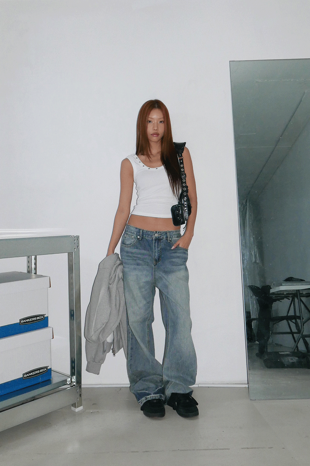 위위미유 SYSTEM WASHING WIDE DENIM / 시스템 워싱 와이드 데님