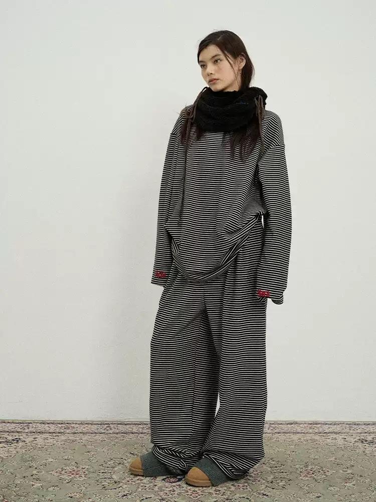 ACHIHARA 아치하라 긴팔 스트라이프 티셔츠