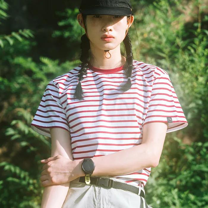 소로나 스트라이프 반팔 베이스 레이어 - 2 Colors