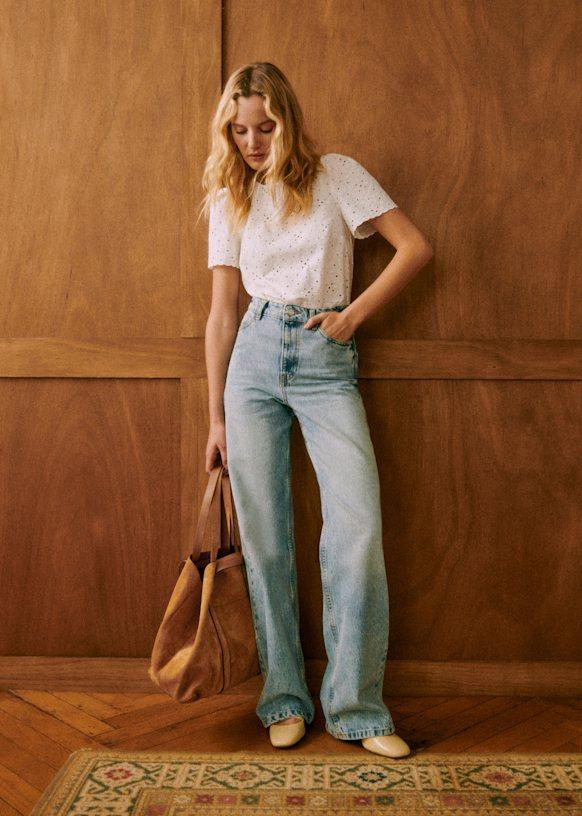 The Wide Leg Trousers - Light Blue - Organic cotton - organic textile - Sézane