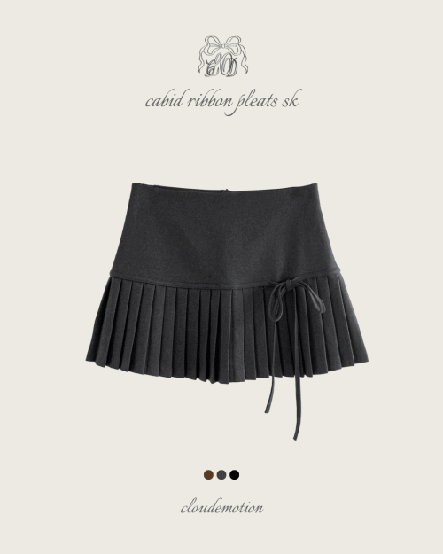 클라우드이모션 [ 솜다 PICK / 데일리템🖤 ] 카비드 리본 플리츠 SK