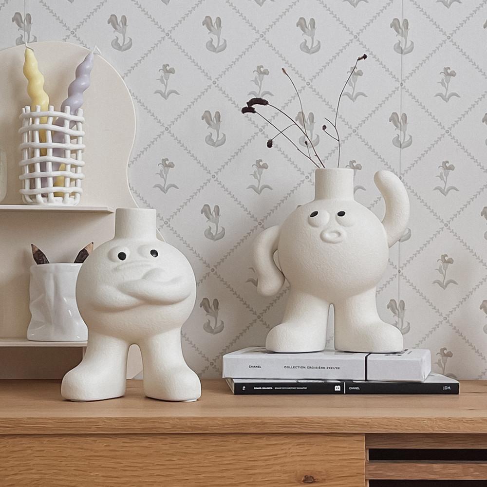 오룸 마이보이 크림 오브제 화병 인테리어 꽃병 2타입 : 오룸 ooroom