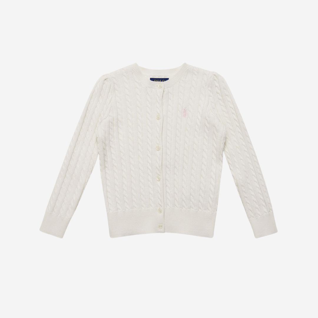 (Child) Polo Ralph Lauren Mini Cable Cotton Cardigan Warm White