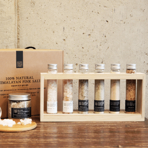 히말라야핑크솔트 선물세트 바이알 6P & 우드트레이