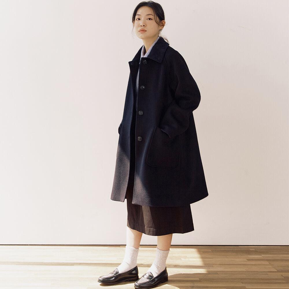 Balmacaan Coat - Navy