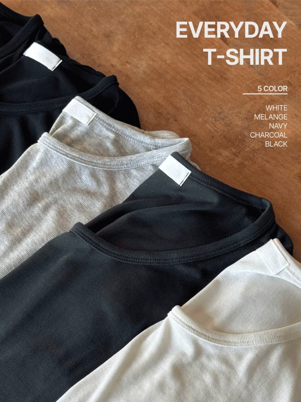 [흐르는핏/5color] 커멘센스 유넥 반팔 티셔츠