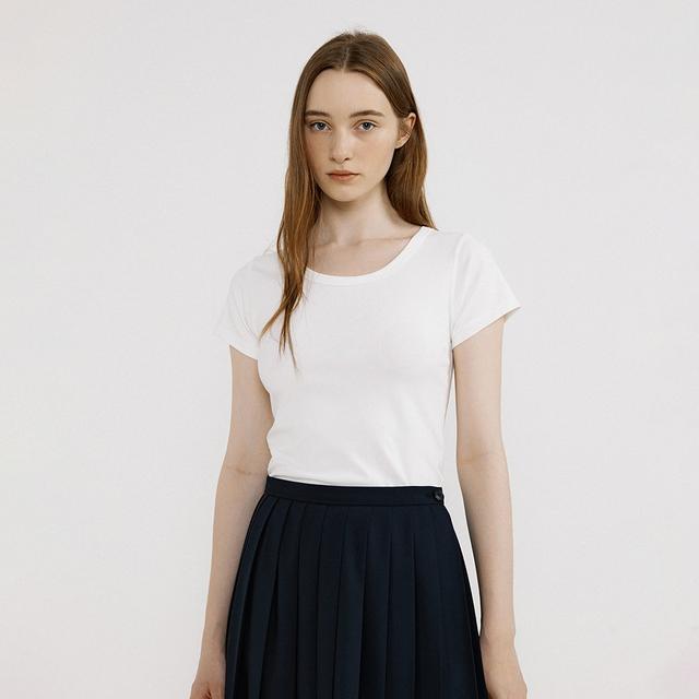 Silket Scoop Neck Tee (White)